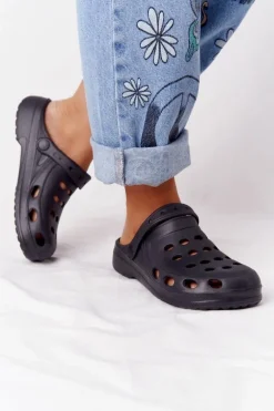 Damskie Klapki Sandały Lekkie Czarne Piankowe EVA