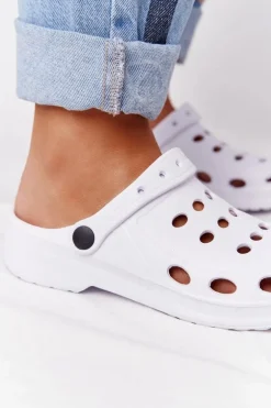 Damskie Klapki Sandały Na Basen Białe Piankowe EVA