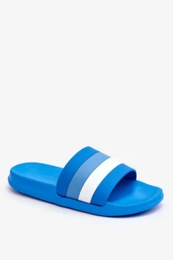 Damskie Klapki W Paski Niebieskie Vision