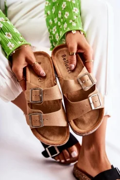 Damskie Klapki Wsuwane Beżowe Misandei