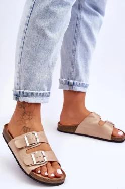 Damskie Klapki Wsuwane Beżowe Destino