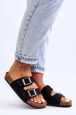 Damskie Klapki Wsuwane Czarne Destino