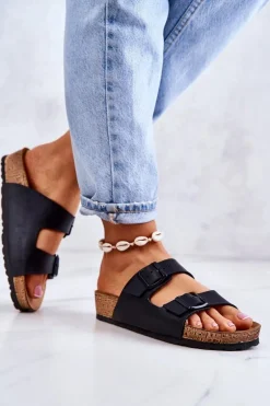 Damskie Klapki Wsuwane Inblu NM000028 Czarne