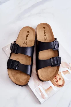 Damskie Klapki Wsuwane Inblu NM000028 Czarne