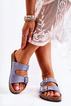 Damskie Klapki Wsuwane Niebieskie Misandei