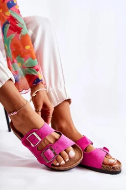 Damskie Klapki Wsuwane Różowe Misandei