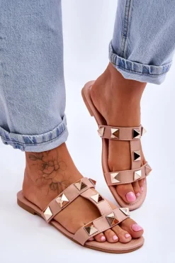 Damskie Klapki Z Dużymi Ćwiekami Nude Mercure