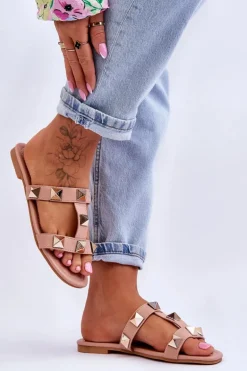 Damskie Klapki Z Dużymi Ćwiekami Nude Mercure