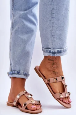 Damskie Klapki Z Dużymi Ćwiekami Nude Mercure