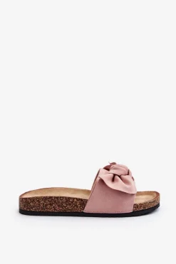 Damskie Klapki Z Kokarda Różowe Ezephira