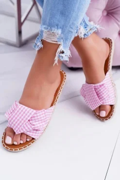 Damskie Klapki Z Kokardkami Pin-up Girl Różowe