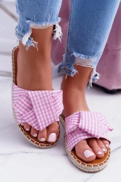 Damskie Klapki Z Kokardkami Pin-up Girl Różowe