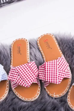 Damskie Klapki Z Kokardkami Pin-up Girl Czerwone