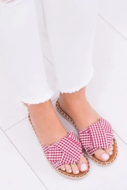 Damskie Klapki Z Kokardkami Pin-up Girl Czerwone