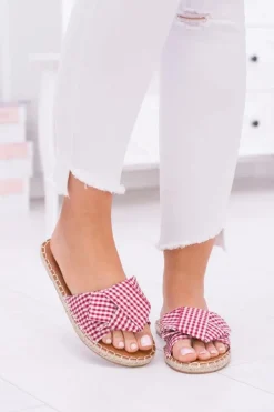 Damskie Klapki Z Kokardkami Pin-up Girl Czerwone