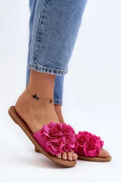 Damskie Klapki Z Kwiatkami Fuksja Eelfan