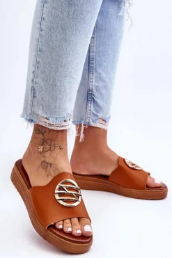 Damskie Klapki Z Ozdobą Camel Secrets
