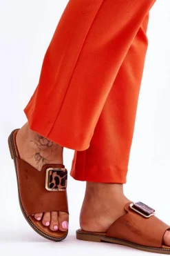 Damskie Klapki Z Ozdobnym Elementem Camel Leonia