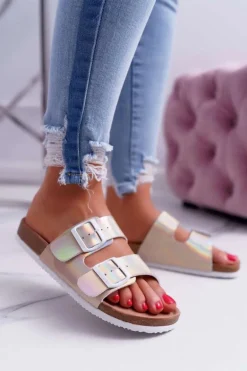 Damskie Klapki Złote Big Star DD274135