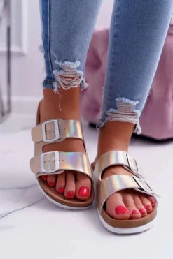 Damskie Klapki Złote Big Star DD274135