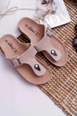 Damskie Klapki Złote Japonki Baisan