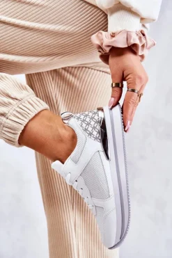 Damskie Klasyczne Buty Sportowe Na Koturnie Białe Advanced