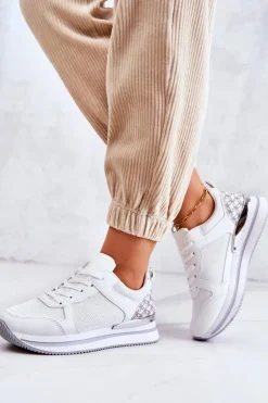 Damskie Klasyczne Buty Sportowe Na Koturnie Białe Advanced