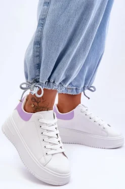 Damskie Klasyczne Buty Sportowe Biało-Fioletowe Night Trip