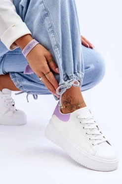 Damskie Klasyczne Buty Sportowe Biało-Fioletowe Night Trip