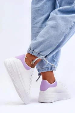 Damskie Klasyczne Buty Sportowe Biało-Fioletowe Night Trip