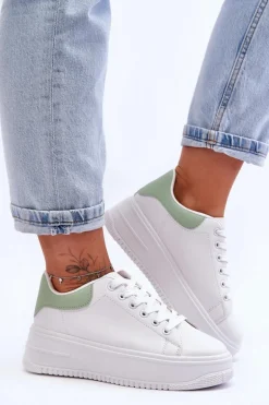 Damskie Klasyczne Buty Sportowe Biało-Zielone Night Trip