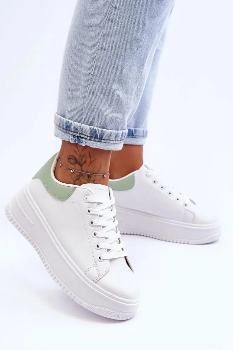 Damskie Klasyczne Buty Sportowe Biało-Zielone Night Trip