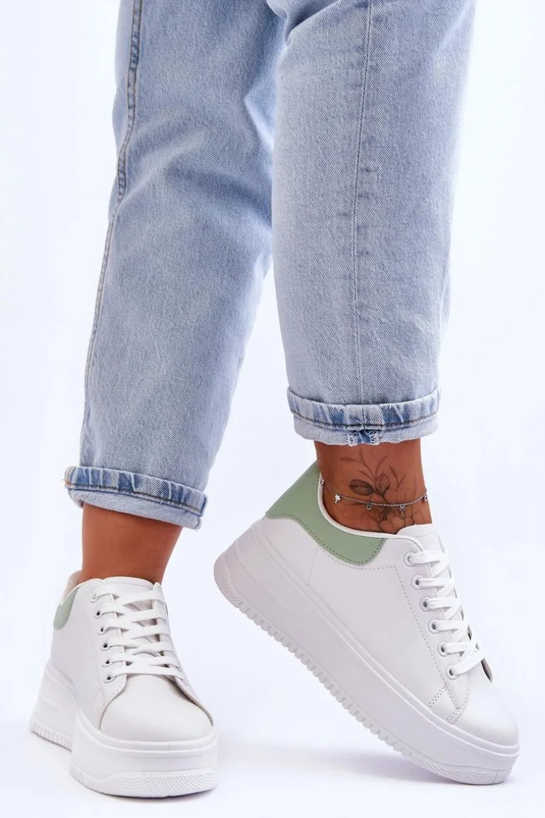 Damskie Klasyczne Buty Sportowe Biało-Zielone Night Trip