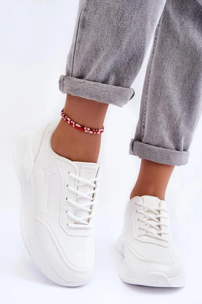 Damskie Klasyczne Buty Sportowe Big Star MM274224 Białe
