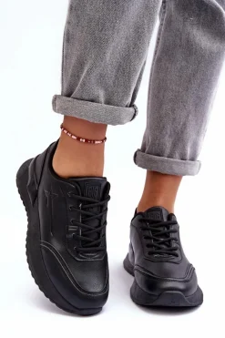 Damskie Klasyczne Buty Sportowe Big Star MM274223 Czarne