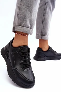 Damskie Klasyczne Buty Sportowe Big Star MM274223 Czarne