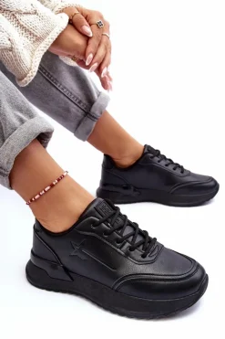 Damskie Klasyczne Buty Sportowe Big Star MM274223 Czarne
