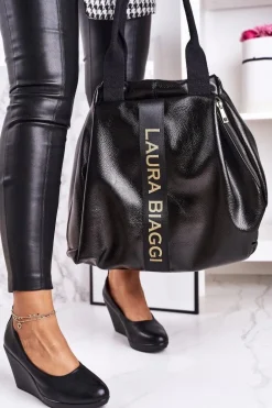 Damskie Klasyczne Czółenka Na Koturnie Czarne Ivonne