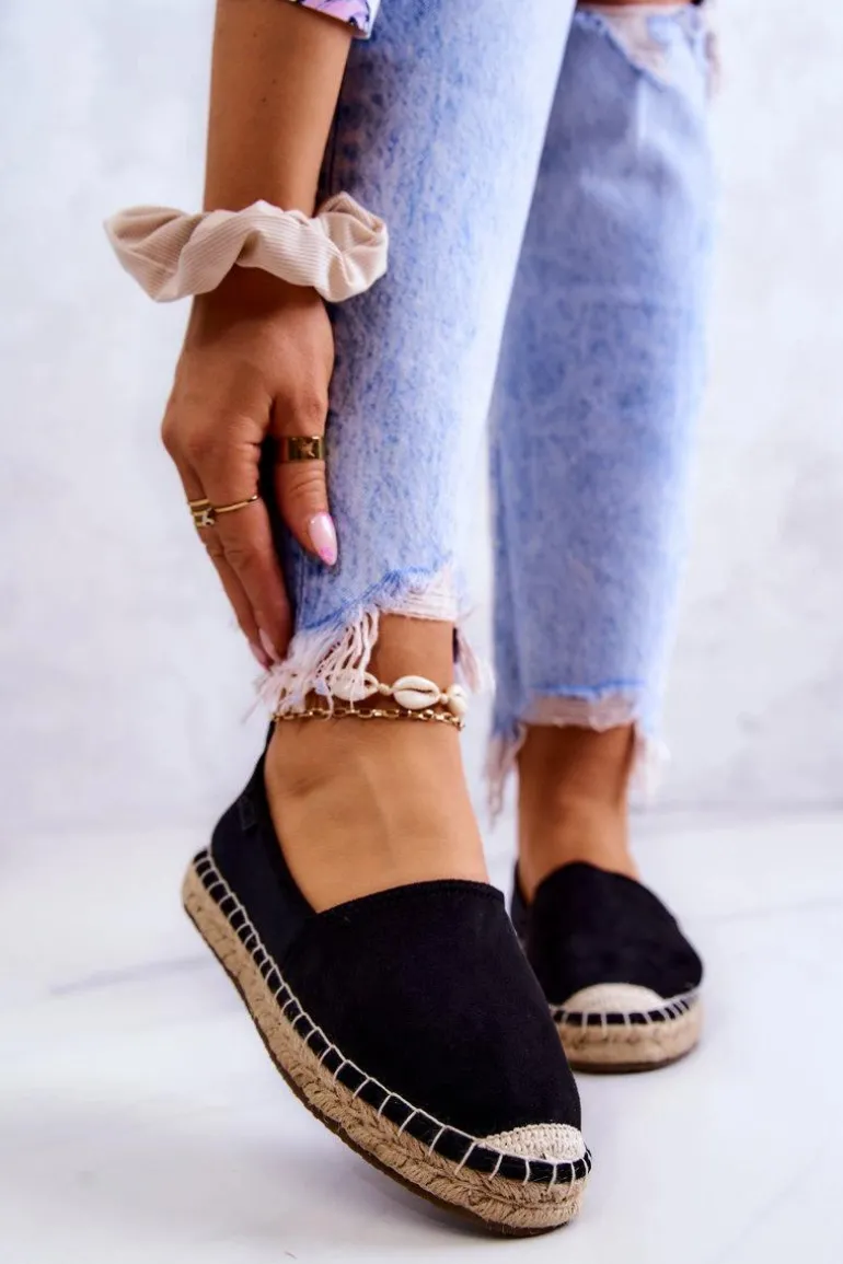 Damskie Klasyczne Espadryle Big Star JJ274952 Czarne