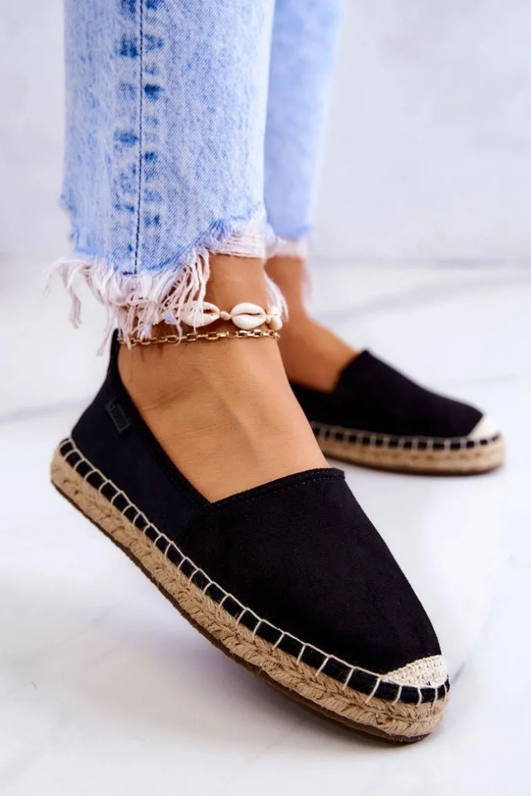 Damskie Klasyczne Espadryle Big Star JJ274952 Czarne