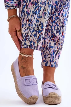 Damskie Klasyczne Espadryle Na Platformie Fioletowe Maurine