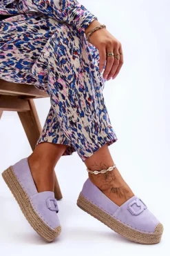 Damskie Klasyczne Espadryle Na Platformie Fioletowe Maurine