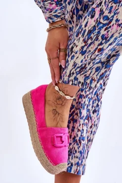 Damskie Klasyczne Espadryle Na Platformie Fuksja Maurine