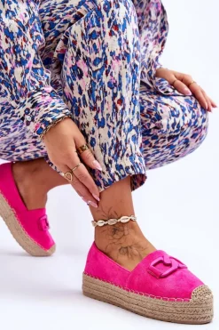 Damskie Klasyczne Espadryle Na Platformie Fuksja Maurine