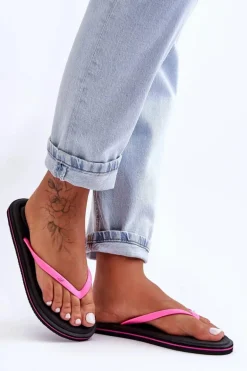 Damskie Klasyczne Japonki 4F 4FSS23FFLIF067-21S Czarno-Różowe