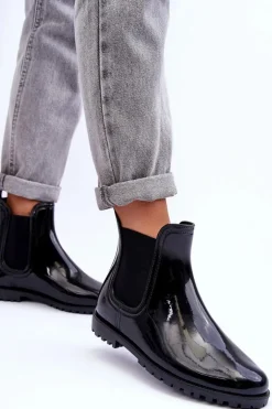 Damskie Klasyczne Kalosze Sztyblety Czarne Jenifry