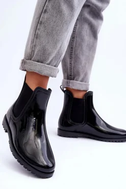 Damskie Klasyczne Kalosze Sztyblety Czarne Jenifry