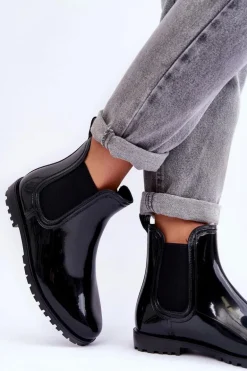 Damskie Klasyczne Kalosze Sztyblety Czarne Jenifry