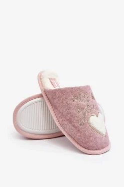 Damskie Klasyczne Kapcie Wsuwane Ocieplane Różowe Mabira