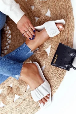 Damskie Klasyczne Klapki Białe Looking Good